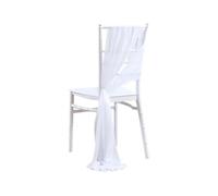 WEOKDFHA Fiocchi per Sedie 30pcs 17x250cm Chiffon Chair Sashes Sage Green Sash Wedding Baby Shower Covers Ribbon Party Aisle Decor(White)