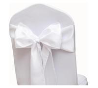 WEOKDFHA Fiocchi per Sedie 30PCS 17x275cm Satin Wedding Chair Sashes Setting Sage Green Sheer Vintage Birthday Party Festival Aisle Decor(30PCS White)