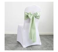 WEOKDFHA Fiocchi per Sedie 30PCS 17x275cm Satin Wedding Chair Sashes Setting Sage Green Sheer Vintage Birthday Party Festival Aisle Decor(30PCS Sage Green)