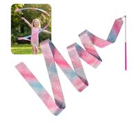 WEOKDFHA Nastri da Ballo Streamer a Nastro for Ginnastica 2/4/6M con Maniglia for puntello for Ritmica Performance Art per La Danza Artistica(6m)