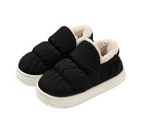 WEOKDFHA Pantofole Chiuse Calde pantofole in cotone Thi Bot for uomo e donna, for uso interno domestico, impermeabili per l'inverno(Black,38/39 feet 37-38)