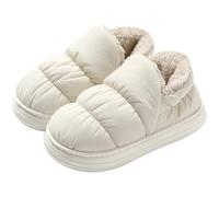 WEOKDFHA Pantofole Chiuse Calde pantofole in cotone Thi Bot for uomo e donna, for uso interno domestico, impermeabili per l'inverno(White,36/37 feet 35-36)