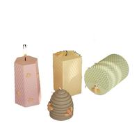 WEOKDFHA Stampi per Candele 3D Alveare Candela in Silicone Stampo Fai da Te A Nido d'Ape Aroma Gesso Sapone Torta di Cottura della Muffa Candela Fare Forniture Casa Decorazione di Arte(Round)