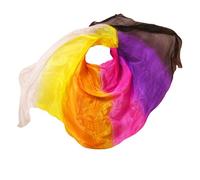 WEOKDFHA Velo di Seta per Danza del Ventre Veli di Seta Veri Sciarpa Tinta a Mano Scialle Danza Accessorio for Danza del Ventre(Color 21-dz,XL- 300X114cm)