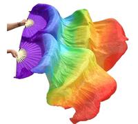 WEOKDFHA Ventaglio per Danza del Ventre 1 Paio di veli Lunghi da Donna for Danza del Ventre in Seta Sinistra Destra for spettacoli lode(Color 11,180cm 1pair)