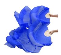 WEOKDFHA Ventaglio per Danza del Ventre 1 Paio di ventagli Danza del Ventre in Seta for spettacoli teatrali Accessori for la Ventagli Colore Solido(Royal Blue,M-150x90cm)
