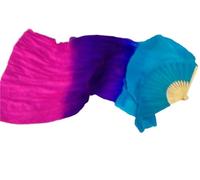 WEOKDFHA Ventaglio per Danza del Ventre Velo di Seta Danza del Ventre, Vero ventaglio Lungo, Ballerino, Puntelli for Prestazioni, Bandiera lode della Chiesa, Streamer(Color 15,150cm)