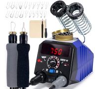 WEP 939D-VI - Kit per la combustione del legno a doppia penna, 250-750℃/682-150°F A/B, con 2 penne staccabili, 20 punte per bruciatori a legna, supporto a doppio cilindro, adatto per pirografia, kit