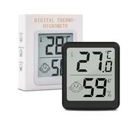Wepai Termometro Ambiente Interno,1 Pezzo LCD Mini Igrometro Digitale Professionale,Rilevatore Misuratore di Umidità e Temperatura Igrometro Termometro Interni con Supporto In Metallo per Case,Nero