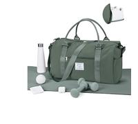 WEPLAN Borsone Palestra Donna Uomo Borsa Palestra con Scomparto Scarpe e Tasca Umida Borsone da Viaggio Weekend Borsa Sportiva Piscina Donna Impermeabile Gym Bag Duffel Bag,A5-Verde Militare