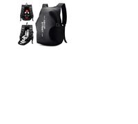 WEPLAN Zaino da moto da uomo e da donna, zaino per casco da moto, borsa impermeabile per casco da moto, zaino da uomo, zaino riflettente da ciclismo, cinturino per casco per zaino, B-nero, S