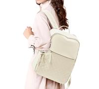 WEPLAN Zaino Donna Elegante per Università, Scuola Media, Lavoro - Porta PC 14 Pollici con USB, Impermeabile, Casual Daypack - Beige