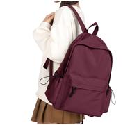 WEPLAN Zaino Scuola Superiore Ragazza Ragazzo Zaini Scuola Media Zaino Università Donna Casual Daypacks Zainetto Cartella Backpack School Bag Girls Boys Impermeabile Zaini PC 14 Pollici Lavoro,Rosso