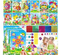 Weploda 12 pezzi di mosaico per bambini, un kit artigianale di adesivi mosaico fai-da-te, Mosaici Adesivi Per Bambini, Mosaico Adesivo Arte Appiccicoso Bambini, Set Creativo Mosaici in Gommapiuma per