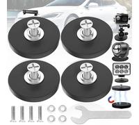 Weploda 13 Pezzi Basi Magnetiche Gommato Filettata, Magneti Neodimio Con Gomma Magneti Neodimio 43mm, Magneti Gommati Resistenti, Capacità Di Carico Massima 7,5 Kg, Con 4 Rondelle, 1 Chiave, 4 Viti (N