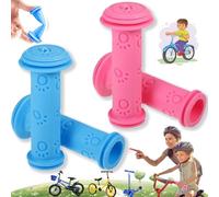 Weploda 2 Paia 22mm Manopole Gomma Antiscivolo Bambino, Maniglie per biciclette bambini, Gomma Manopole Bicicletta Bambini, Coprimanubrio per bambini, Per Balance Bikes, Bici per Bambini (Rosa Blu)