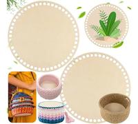 Weploda 2 Pezzi Legno Naturale Fondo Cesto, Uncinetto Cestino Base In Legno, Diametro 7,87 Pollici, Fondo Cesto In Legnoper Diy Tessitura Di Cestini Decorazione Artigianale