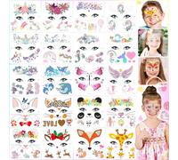 Weploda 20 Pezzi Tatuaggio Set De Unicorno, Sirena Tatuaggi Temporanei Bambini, Fogli Tatuaggi Unicorno Glitter, Impermeabile Tatuaggio Per Bambini, Fogli Glitter Unicorn Tatuaggi Temporanei Bambini