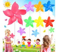 Weploda 7 Pezzi Girandole Colorate, Girandola a Vento Da Giardino Repellente, Girandole Multicolore Portatile, Girandole Multicolore Impermeabile, Girandole In Tinta Unita(Rosso+Verde+Giallo+Blu+Viola