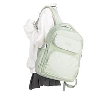 WEPOET Zaino di base per la scuola, zaino casual da donna, borsa per libri centrale impermeabile per ragazze adolescenti, A3-verde menta, L, Zaini casual Daypack