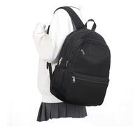 WEPOET Zaino leggero per la scuola secondaria per donne e uomini, carino zaino da scuola per adolescenti, ragazzi ragazze, zaino casual impermeabile con tasche multiple, Nero , 18.1" x 11.8" x 5.1