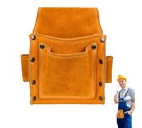 Weppduk Custodia per attrezzi in pelle bovina, resistente all'usura, per attrezzi da costruzione, spessa, per la lavorazione del legno, per strumenti di installazione