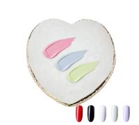 Weppduk Tavolozza di smalti gel, piastra di miscelazione del colore a forma di cuore, supporto per unghie con bordo dorato, forniture multifunzionali, strumenti di miscelazione cosmetici per casa