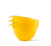 WePrep - Set di 3 ciotole con beccuccio e manico, colore giallo, splendidamente colorate, compatte, impilabili ed ergonomiche, realizzate con orgoglio nel Regno Unito