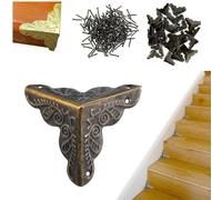 WEQEER 100 Corners Stair Dust Corners for Wooden Steps, Antique Dust Corners for Stairs, Stair Dust Corners Decorative, Star Dust Corners for Stairs, Vintage Stair Dust Corners (50 pezzi, bronzo)