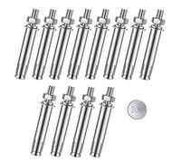 WeqeYent 12 Pezzi Bulloni di Espansione Acciaio Inossidabile 304, Ancoraggio a Cuneo, Tasselli a Cuneo di Fissaggio su Parete- con Dadi, Guarnizione(M6 x 60mm)