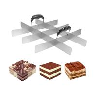 Weqizuerqi Affettatrice Per Torte Per Fette Uniformi - Stampo Per Biscotti Quadrato In Acciaio Inossidabile Con Manico | Utensile da Servizio per Taglio,Per Compleanno Cottura Al Forno Picnic Casa