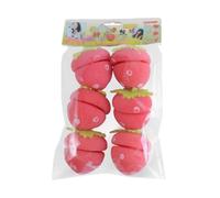 Weqizuerqi Bigodini a forma di fragola, 6 pezzi, morbidi, comodi, pratici senza calore, strumento di piegatura per la notte, regalo per donna madre figlia innamorata