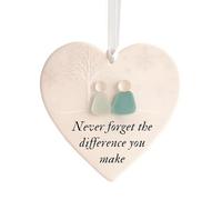 Weqizuerqi Decorazione in vetro di mare per la casa, in ceramica, senza tempo, a forma di cuore, ciondolo in vetro marino, per donne, figlia, migliore amica, coinquilina, matrimonio, compleanno