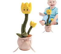 Weqizuerqi Giocattolo parlante, di Danza - Fiori di Peluche Danza | attività didattiche Divertenti per l'apprendimento dei Piccoli educativi, Giocattolo Musicale di Rosa Elettrico