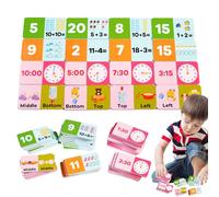 Weqizuerqi Giochi di Matematica CE1, Giocattolo Educativo in Legno per Età Prescolare, Set di apprendimento Materno per 6-8 Anni -, Vocabolario e Viaggio per Casa e Scuola