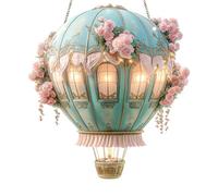 Weqizuerqi Lampada solare a mongolfiera calda | Lanterna a palloncino solare | 2D acrilico decorazione pendolo modello per cortile casa percorso matrimonio celebrazione giardino campeggio