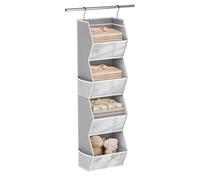 Weqizuerqi Organizer per Armadio - Grucce 4 livelli tessuto non tessuto - Scaffale organizer da armadio | per Borse, Scarpe, Asciugamani, Cappelli, Abbigliamento, Casa, Camera da