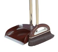 Weqizuerqi Set di scopa e paletta, set di paletta e spazzola di alta qualità, in PP+acciaio inox e scope a manico lungo, con filtro a forma di pettine, per interni ed esterni, casa, cucina, hall