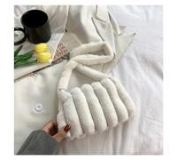 WEQYFDC Borse a tracolla da donna Borsa invernale morbida in peluche sotto le ascelle Borsa a mano soffici a forma di cuore d'amore Borse for telefono(White Style Two)
