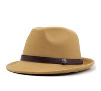 WEQYFDC Cappello a cilindro da uomo semplice for cappello jazz in feltro da donna elegante autunno inverno Per Cena All'aperto Abbigliamento Casual(Yellow)