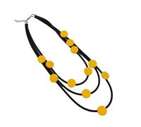 WEQYFDC Collane In Stile Etnico Collana con ciondolo in gomma nera con design geometrico fatto a mano, stile retrò etnico femminile