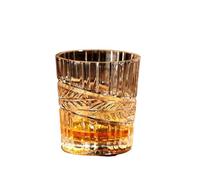 WEQYFDC Glass Cup Ins Fresh Forest Series Embossed Water Juice Coffee Cold Drink Creative Wine(270ml)