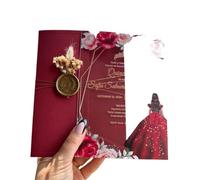 WEQYFDC Lettere di invito rosso vento da 0,5 mm, feste di matrimonio, principessa, compleanni, festa, feste di matrimonio