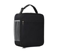 WEQYFDC Lunch Box Storage Tote Mesh Side Pouch Borsa for il pranzo portatile Borse for la scuola dei bambini quadrate(Black)
