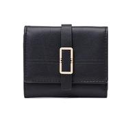 WEQYFDC Portafoglio da donna piccolo, fresco, semplice, alla moda, corto, multi-carta, for adolescenti(Black)