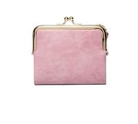 WEQYFDC Portafoglio da donna retrò multifunzionale a doppia piega con porta carte multi-slot(Pink)