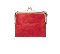 WEQYFDC Portafoglio da donna retrò multifunzionale a doppia piega con porta carte multi-slot(Red)
