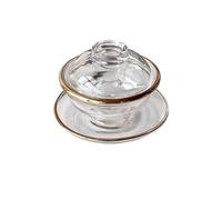 WEQYFDC Striped Bud Straight Cocktail Juice Long Drink Milk Shake Cup Flask Liquor Vodka Glasses for Champagne of Wine(Gilt edged Bowl set)