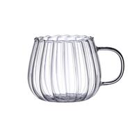 WEQYFDC Transparent Glass Cup Creative Coffee Tea Drinks Dessert Breakfast Milk Mugs Handle Drinkware Couple Gifts(Transparent)