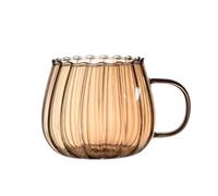 WEQYFDC Transparent Glass Cup Creative Coffee Tea Drinks Dessert Breakfast Milk Mugs Handle Drinkware Couple Gifts(Gold)